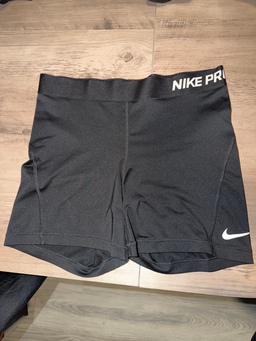 Nike Black Women’s Training Bike Shorts with White Swoosh